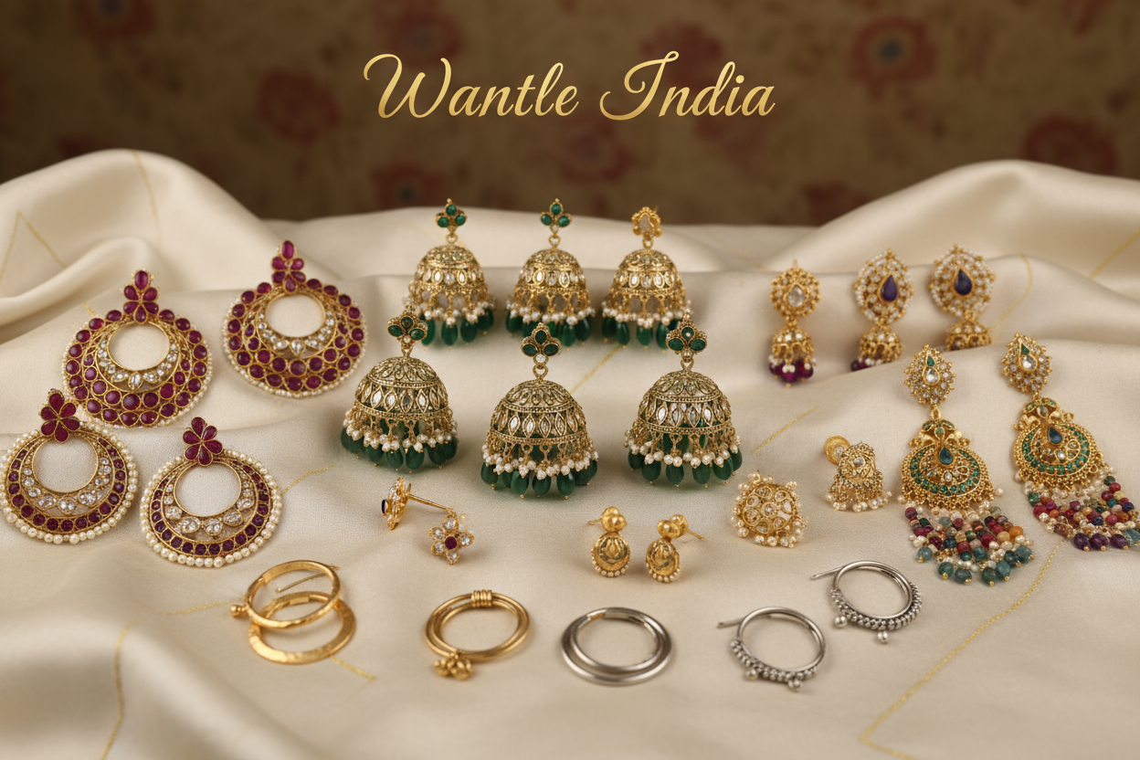 Wantle India Jhumkas and Earrings