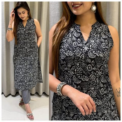 Cotton Sleeveless kurti Palazzo set