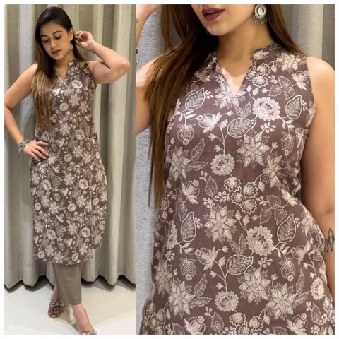 Cotton Sleeveless kurti Palazzo set