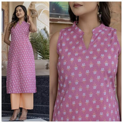 Cotton Sleeveless kurti Palazzo set