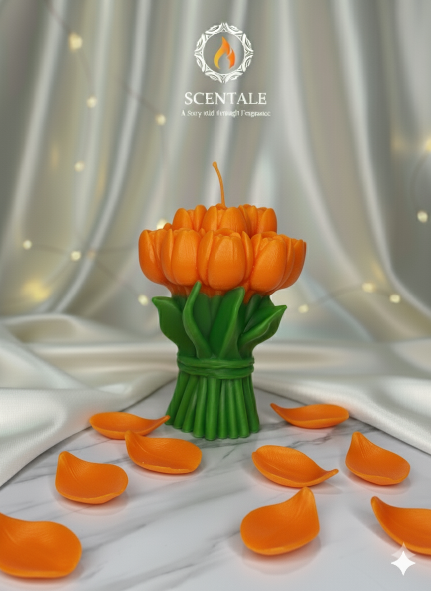 🌷 Scentale's Everlasting Tulip Bouquet Candle 💖