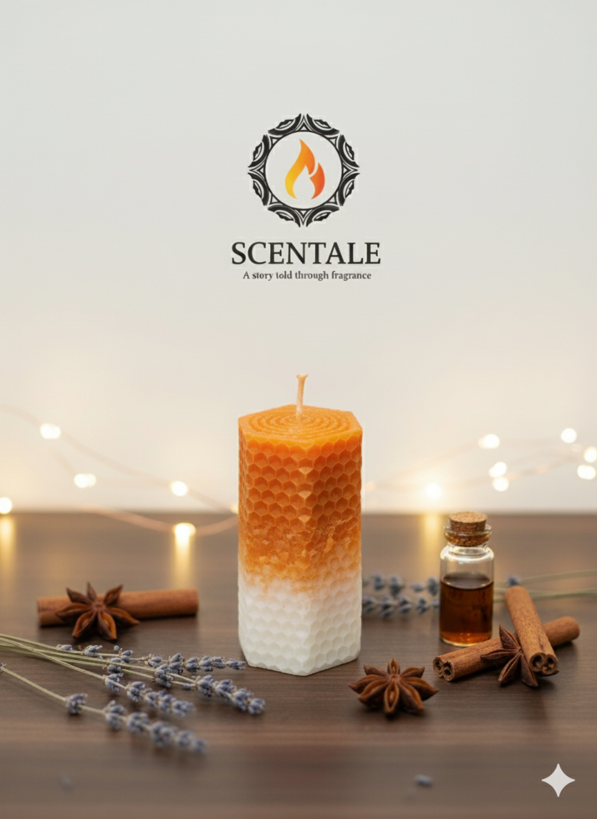 🐝 Scentale's Honeycomb Pillar Candle 🕯