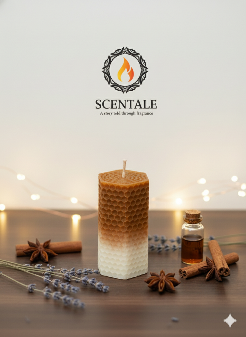 🐝 Scentale's Honeycomb Pillar Candle 🕯