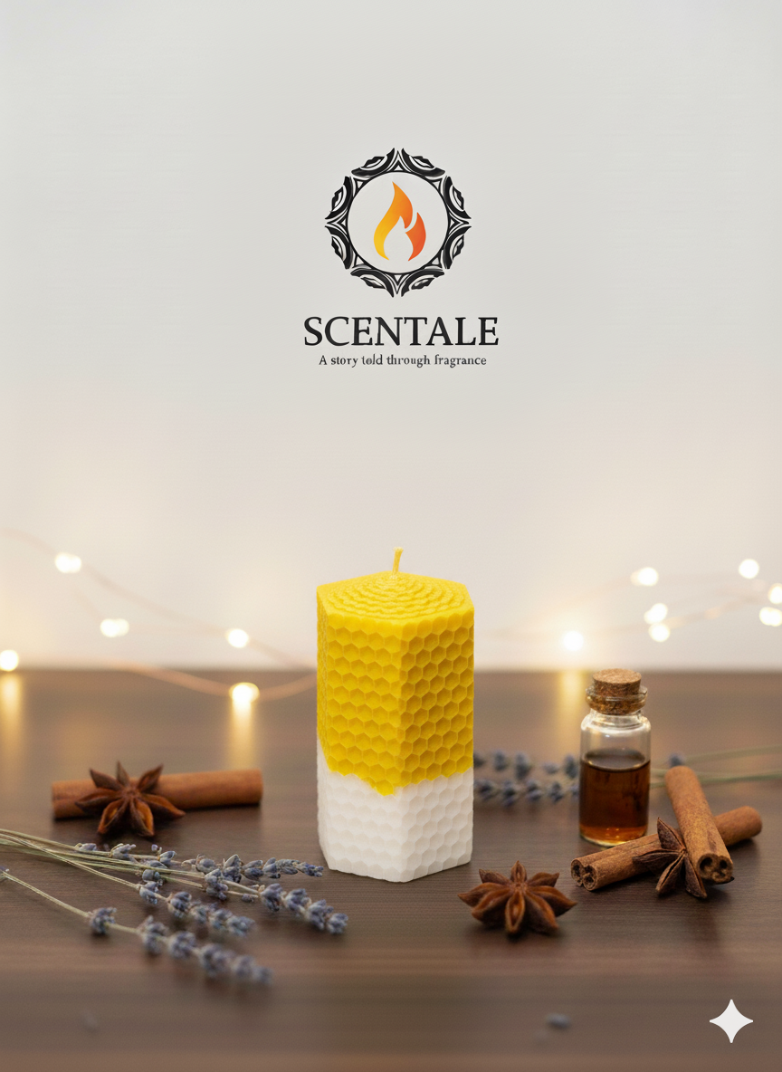 🐝 Scentale's Honeycomb Pillar Candle 🕯