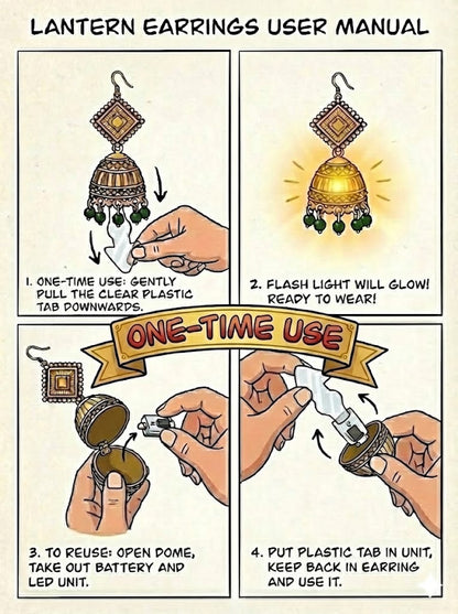 Traditional Lantern Pearl Tassel Earrings