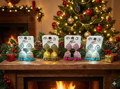 Traditional Lantern Pearl Tassel Earrings